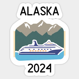 Cruise Alaska 2024 with mountains Sticker